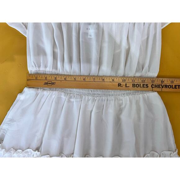 Mable by Anthropologie Rayna Off Shoulder Tiered Mini Sundress White Women's M - Picture 10 of 11